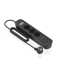 AISENS Regleta de Enchufes Multifuncion con 3 Tomas + Cargador PD3.0 20W 2xUSB-C, 2xUSB-A, 1.4m, Negro 2