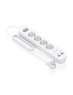 AISENS Regleta de Enchufes Multifuncion con 4 Tomas + Cargador PD3.0 20W 2xUSB-C, 2xUSB-A, 1.4m, Blanco 2