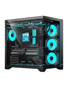 Hiditec H3 PRO Midi Tower Negro, Transparente