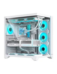 Hiditec H3 PRO Midi Tower Transparente, Blanco