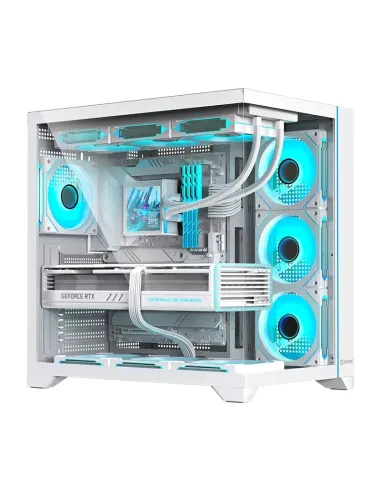 Hiditec H3 PRO Midi Tower Transparente, Blanco