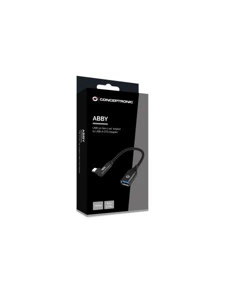 Conceptronic ABBY19B cambiador de género para cable USB-C USB-A Negro