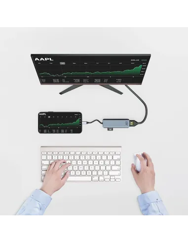 ACT Adaptador multipuerto USB-C 4K para 2 monitores HDMI, puerto de datos USB-A