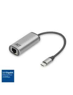 ACT AC7081 hub de interfaz USB 3.2 Gen 1 (3.1 Gen 1) Type-C 2500 Mbit s Aluminio 2