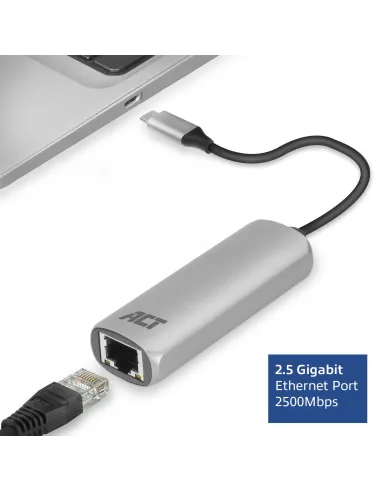 ACT AC7081 hub de interfaz USB 3.2 Gen 1 (3.1 Gen 1) Type-C 2500 Mbit s Aluminio