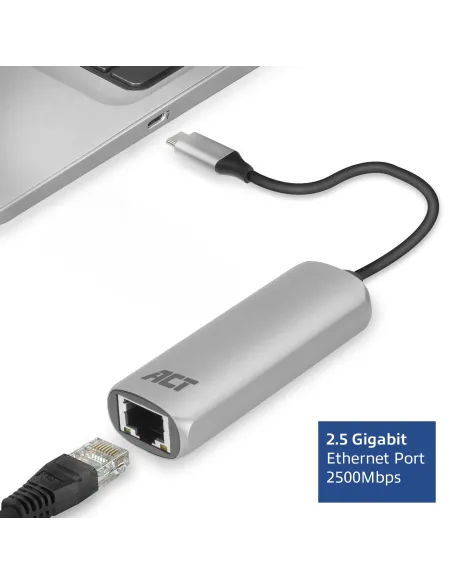 ACT AC7081 hub de interfaz USB 3.2 Gen 1 (3.1 Gen 1) Type-C 2500 Mbit s Aluminio