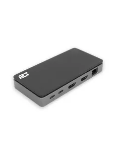 ACT AC7093 base para portátil y replicador de puertos Alámbrico USB 3.2 Gen 1 (3.1 Gen 1) Type-C Negro, Gris