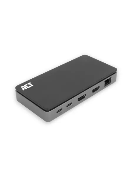 ACT AC7093 base para portátil y replicador de puertos Alámbrico USB 3.2 Gen 1 (3.1 Gen 1) Type-C Negro, Gris