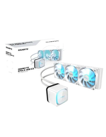 GIGABYTE EAGLE 360 ICE Refrigeración Líquida para CPU - 3x120mm Ventiladores ARGB, pantalla LCD a color, DAISY-CHAIN,
