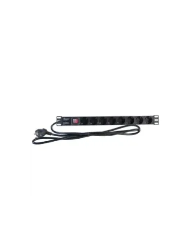 2LAN Regleta 19" 8 Schuko Negro