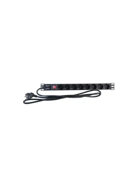 2LAN Regleta 19" 8 Schuko Negro