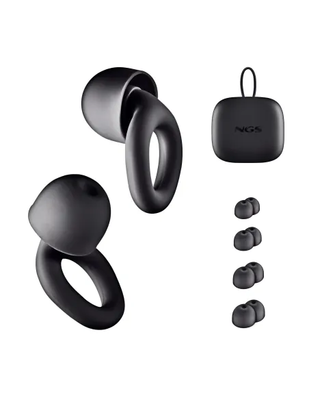 NGS NOON BLACK Tapón para oídos reutilizable Negro