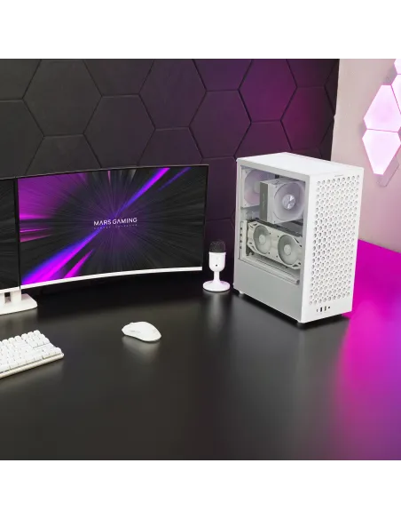 Mars Gaming MCT800W carcasa de ordenador Midi Tower Blanco