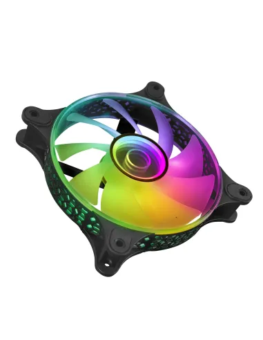 Mars Gaming MF-3DKIT Negro, Kit 3 Ventiladores ARGB 360° 12cm, Espejo Infinito 3D, Sistema Anti-vibraciones, Controlador ARGB,