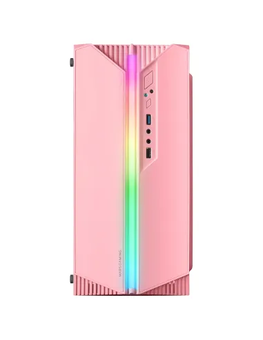 Mars Gaming MC-S1, Caja PC Compacta Gaming Micro-ATX, Iluminación ARGB 12 Modos, Ventilador FRGB, Ventana Lateral Completa RGB,