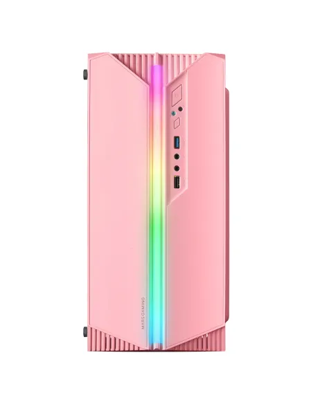 Mars Gaming MC-S1, Caja PC Compacta Gaming Micro-ATX, Iluminación ARGB 12 Modos, Ventilador FRGB, Ventana Lateral Completa RGB,