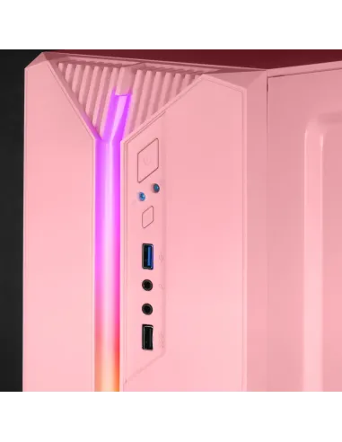 Mars Gaming MC-S1, Caja PC Compacta Gaming Micro-ATX, Iluminación ARGB 12 Modos, Ventilador FRGB, Ventana Lateral Completa RGB,