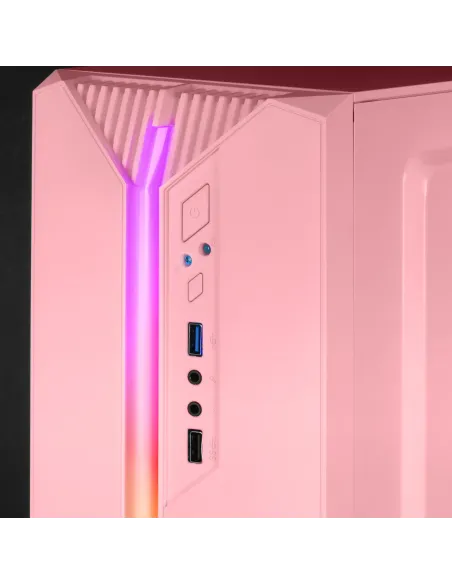 Mars Gaming MC-S1, Caja PC Compacta Gaming Micro-ATX, Iluminación ARGB 12 Modos, Ventilador FRGB, Ventana Lateral Completa RGB,