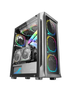 Mars Gaming MC-NEO, Torre Gaming XXL E-ATX, Ventana Lateral y Frontal Cristal Templado, 4X Ventiladores ARGB 120mm + Ventilador 2