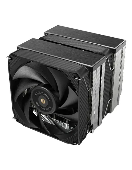 Mars Gaming MCPU-XU9, Disipador CPU Doble Torre, TDP 400W, 2x Ventiladores de Aspas Híbridas y Rodamiento FDB de Cobre
