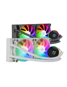 Mars Gaming ML-LCD240, Refrigeración Líquida AIO, TDP 500W, 2x Ventiladores FDB ARGB 120mm, Pantalla LCD con Monitoreo de 2
