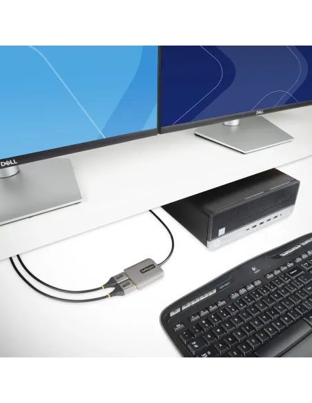 StarTech.com Hub MST de 2 Puertos DisplayPort 1.4 - Divisor Splitter DP para 2 Monitores - Adaptador DisplayPort a 2x