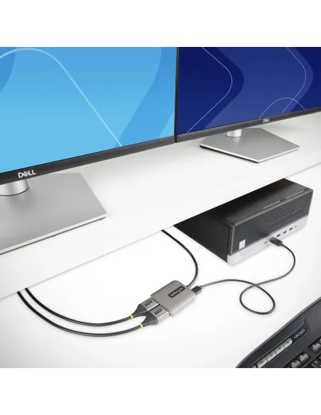 StarTech.com Hub MST de 2 Puertos DisplayPort 1.4 - Divisor Splitter DP para 2 Monitores - Adaptador DisplayPort a 2x