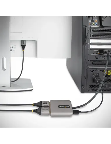 StarTech.com Hub MST de 2 Puertos DisplayPort 1.4 - Divisor Splitter DP para 2 Monitores - Adaptador DisplayPort a 2x