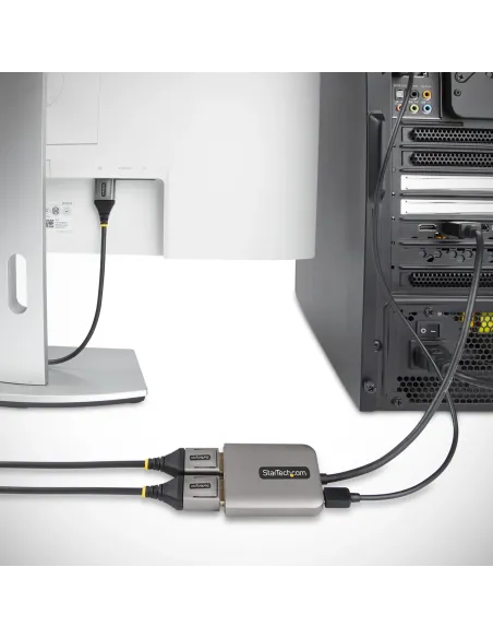 StarTech.com Hub MST de 2 Puertos DisplayPort 1.4 - Divisor Splitter DP para 2 Monitores - Adaptador DisplayPort a 2x