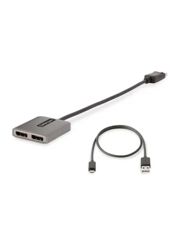 StarTech.com Hub MST de 2 Puertos DisplayPort 1.4 - Divisor Splitter DP para 2 Monitores - Adaptador DisplayPort a 2x