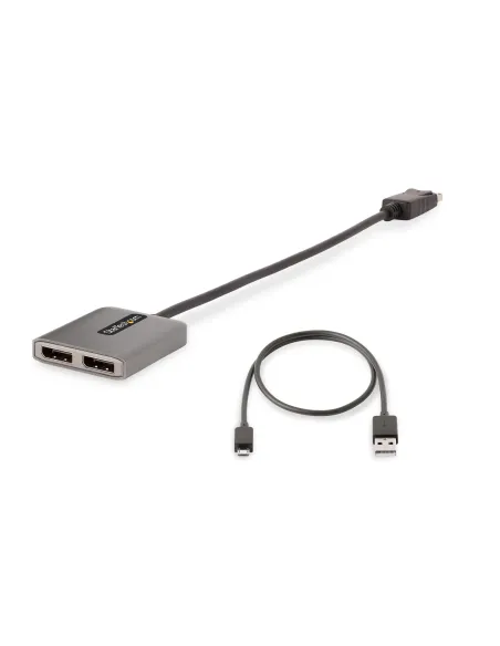 StarTech.com Hub MST de 2 Puertos DisplayPort 1.4 - Divisor Splitter DP para 2 Monitores - Adaptador DisplayPort a 2x