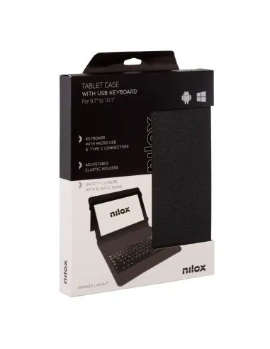Nilox FUNDA TECLADO USB DE 9,7" A 10.5" NEGRA