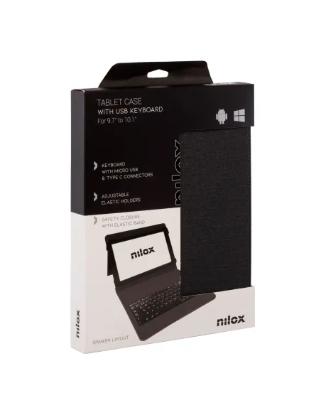 Nilox FUNDA TECLADO USB DE 9,7" A 10.5" NEGRA