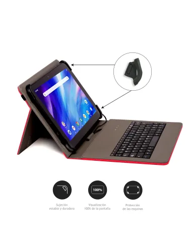 Nilox FUNDA TECLADO USB DE 9,7" A 10.5" ROJA
