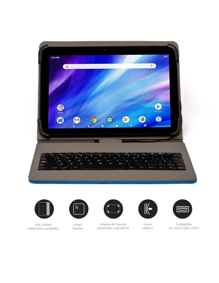 Nilox FUNDA TECLADO USB DE 9,7" A 10.5" AZUL