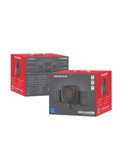 GENESIS Helium 610BT conjunto de altavoces 60 W PC ordenador portátil Negro, Rojo 2.1 canales De 2 vías 30 W Bluetooth