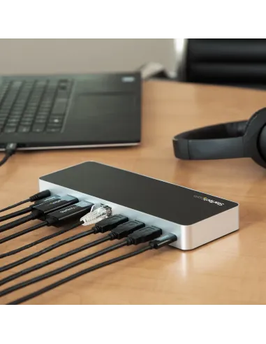 StarTech.com Docking Station USB C para 2 Monitores - PD de 60 W para Portátil Windows - Replicador de Puertos USB Tipo C a