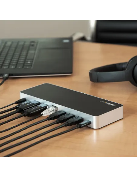 StarTech.com Docking Station USB C para 2 Monitores - PD de 60 W para Portátil Windows - Replicador de Puertos USB Tipo C a