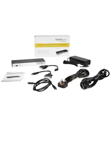 StarTech.com Docking Station USB C para 2 Monitores - PD de 60 W para Portátil Windows - Replicador de Puertos USB Tipo C a
