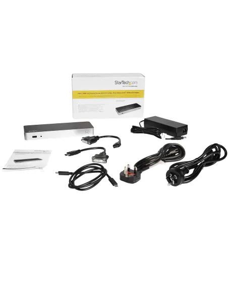 StarTech.com Docking Station USB C para 2 Monitores - PD de 60 W para Portátil Windows - Replicador de Puertos USB Tipo C a