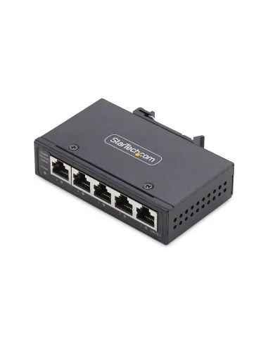 StarTech.com Switch Ethernet Industrial de 5 Puertos no Gestionado IP30 - Ethernet 100 1000 - Montaje en Pared o Carril DIN -