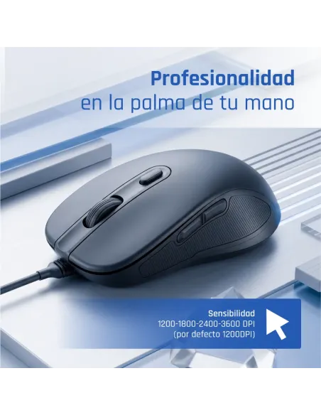 iggual OFFICE-ELITE-PRO-6D 3600DPI ratón Oficina mano derecha USB tipo A Óptico