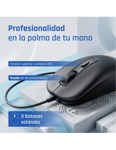 iggual OFFICE-ESSENTIAL-4D 2400DPI ratón Oficina Ambidextro USB tipo A Óptico