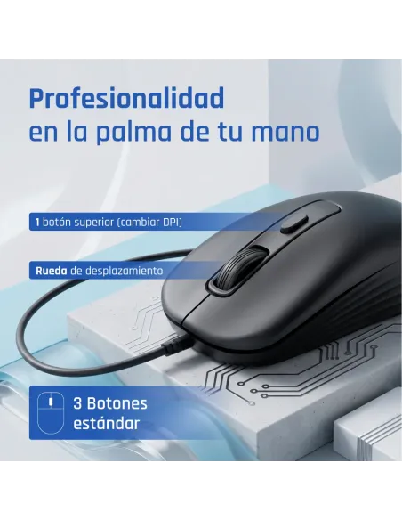 iggual OFFICE-ESSENTIAL-4D 2400DPI ratón Oficina Ambidextro USB tipo A Óptico