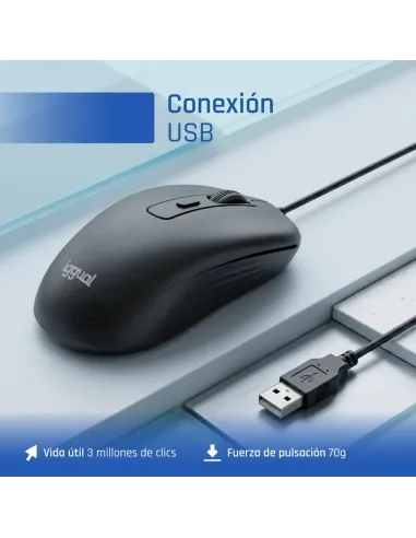 iggual OFFICE-ESSENTIAL-4D 2400DPI ratón Oficina Ambidextro USB tipo A Óptico