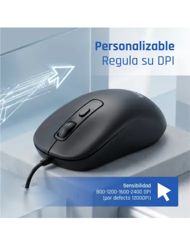 iggual OFFICE-ESSENTIAL-4D 2400DPI ratón Oficina Ambidextro USB tipo A Óptico