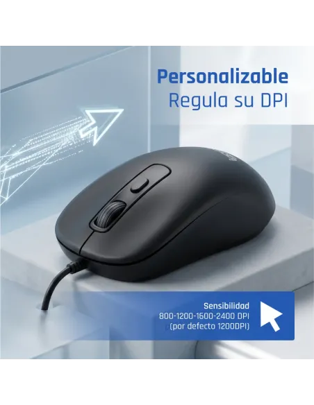 iggual OFFICE-ESSENTIAL-4D 2400DPI ratón Oficina Ambidextro USB tipo A Óptico