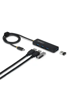 StarTech.com Hub USB-C de 4 Puertos A - 5 Gbps - Ladrón USB Alimentado por el Bus - Concentrador Tipo C a 4 Puertos A -