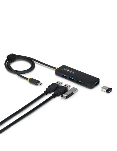 StarTech.com Hub USB-C de 4 Puertos A - 5 Gbps - Ladrón USB Alimentado por el Bus - Concentrador Tipo C a 4 Puertos A -