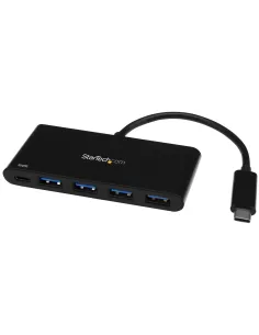 StarTech.com Hub Concentrador USB 3.0 de 4 Puertos con PD Entrega de Potencia - 5Gbps - Adaptador USB-C a 4x USB-A - USB Tipo C